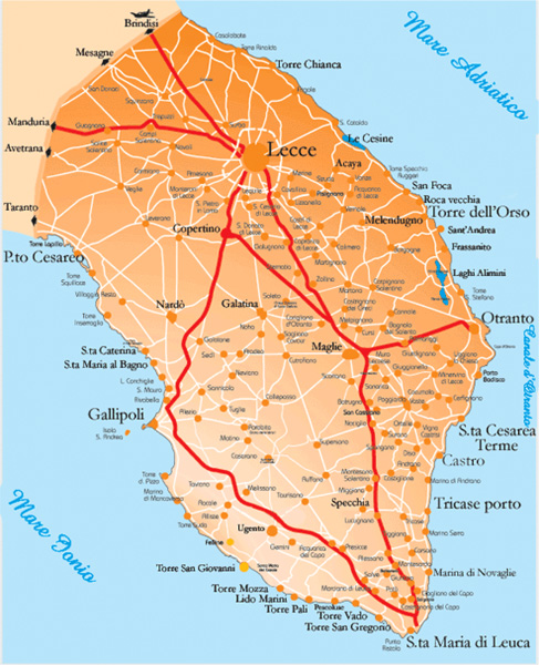 Mappa del Salento / Map of Salento