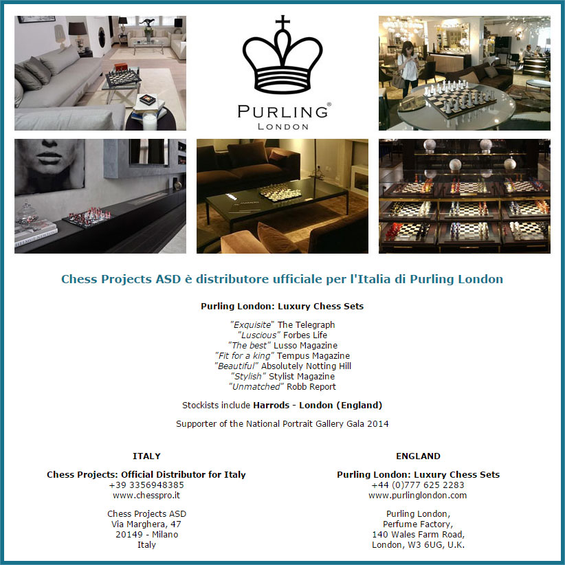 Chess Projects ASD is the official distributor of Purling London for Italy